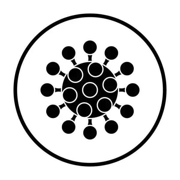 Coronavirus Molecule Icoon Dun Cirkel Sjabloon Ontwerp Vector Illustratie — Stockvector