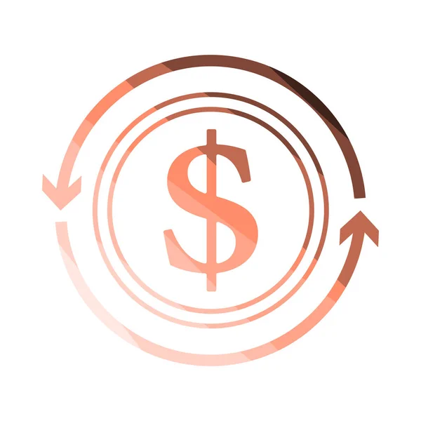 Geld Terug Coin Icon Vlakke Kleur Ladder Ontwerp Vector Illustratie — Stockvector