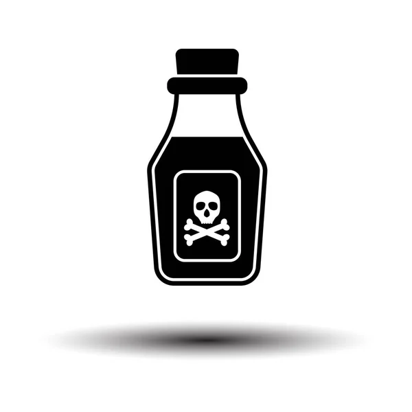 Εικονίδιο Μπουκαλιού Δηλητηρίου Μαύρο Λευκό Φόντο Σκιά Εικονογράφηση Διανύσματος — Διανυσματικό Αρχείο