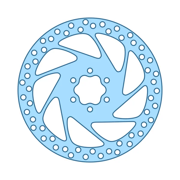Icône Disque Frein Vélo Ligne Mince Avec Conception Remplissage Bleu — Image vectorielle