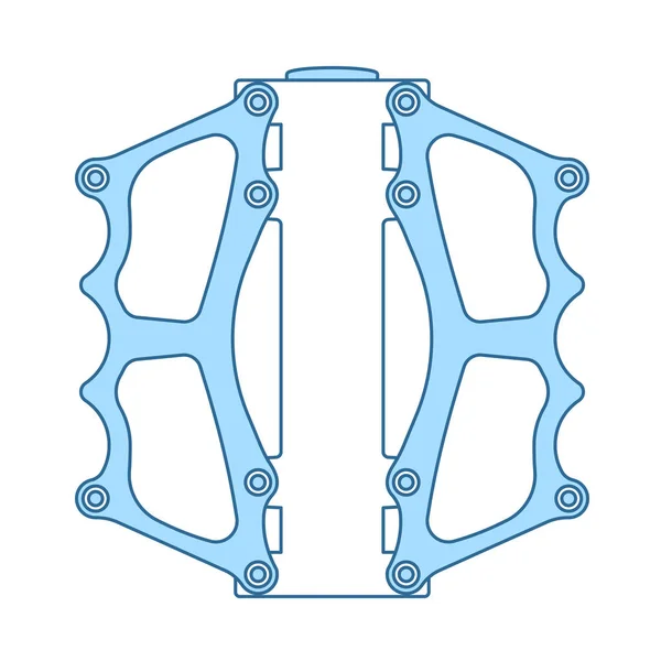 Ikona Pedału Roweru Cienka Linia Niebieskim Wzorem Wypełniacza Ilustracja Wektora — Wektor stockowy