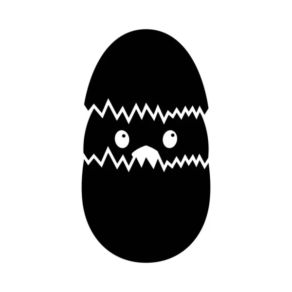 이스터 치킨인에 Egg Icon 스텐실 디자인 사기적 — 스톡 벡터