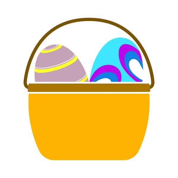 Easter Basket Egg Icon 디자인 사기적 — 스톡 벡터