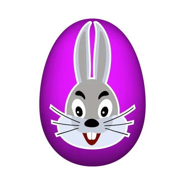 复活节鸡蛋与兔子图标 平面色彩设计 病媒图解 — 图库矢量图片