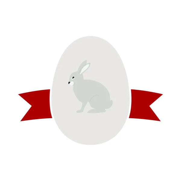 Easter Egg Ribbon Icon Plochý Design Vektorová Ilustrace — Stockový vektor