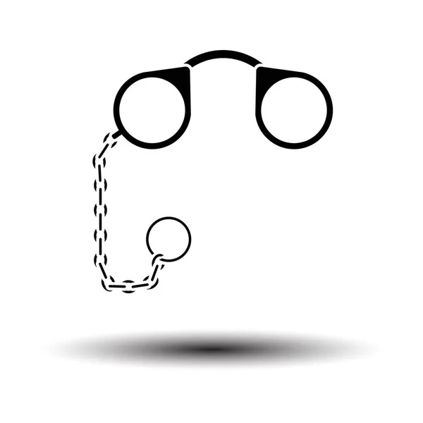 Pince Nez Icon Black White Background Shadow Vector Illustration — Stock Vector