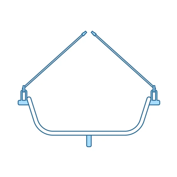 Icône Siège Alpiniste Ligne Mince Avec Conception Remplissage Bleu Illustration — Image vectorielle