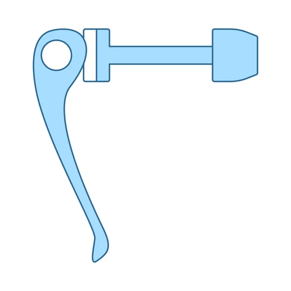 Fiets Snelkoppeling Dunne Lijn Met Blauwe Vulling Ontwerp Vector Illustratie — Stockvector