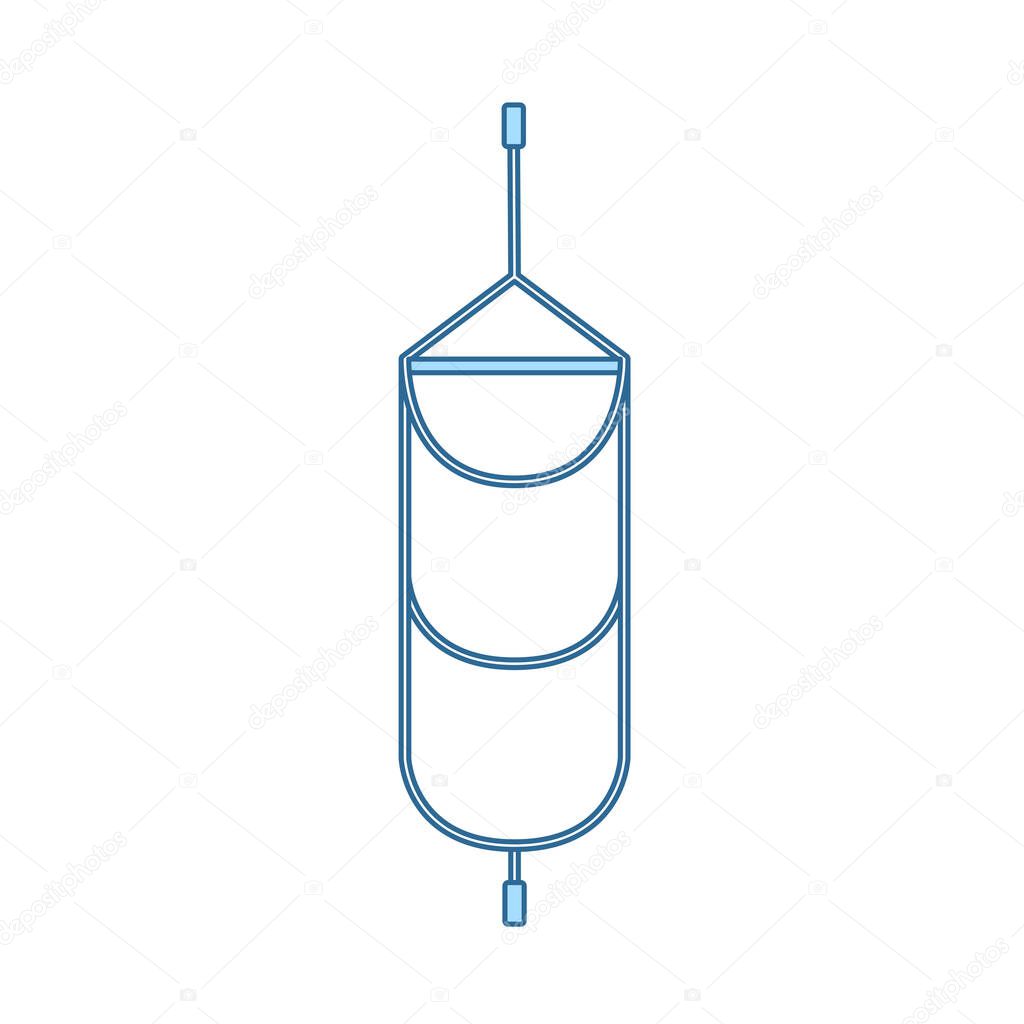 Alpinist Step Ladder Icon. Thin Line With Blue Fill Design. Vector Illustration.
