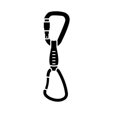 Dağcı Quickdraw Icon. Siyah Şablon Tasarımı. Vektör İllüstrasyonu.