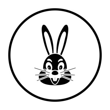 Paskalya Tavşanı Simgesi. İnce Çember Şablon Tasarımı. Vektör İllüstrasyonu.