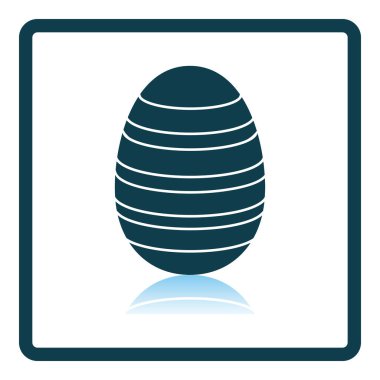 Süslü Paskalya Yumurtası. Kare Gölge Yansıma Tasarımı. Vektör İllüstrasyonu.