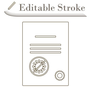 Coronavirus Sertifika Simgesi yok. Düzenlenebilir Basit Tasarım. Vektör İllüstrasyonu.