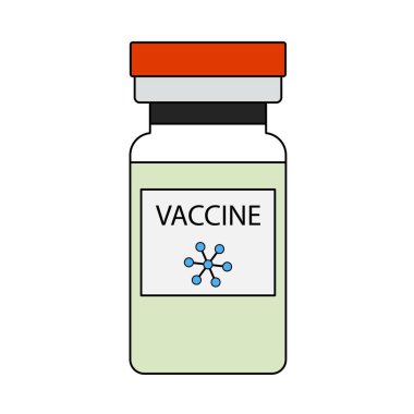 Covid Aşı Simgesi. Renk Doldurma Tasarımı ile Düzenlenebilir Tasarım. Vektör İllüstrasyonu.