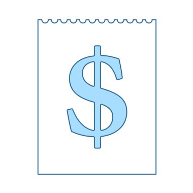 Dolar Takvimi Simgesi. Mavi Dolgu Tasarımı ile ince çizgi. Vektör İllüstrasyonu.