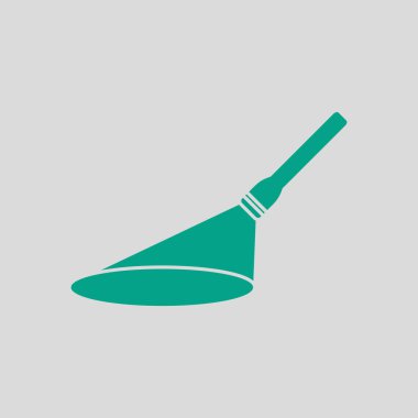 El feneri simgesi. Gri Arkaplan 'da yeşil. Vektör İllüstrasyonu.