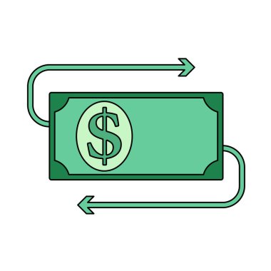 Banknota Para İkonası. Renk Doldurma Tasarımı ile Düzenlenebilir Tasarım. Vektör İllüstrasyonu.