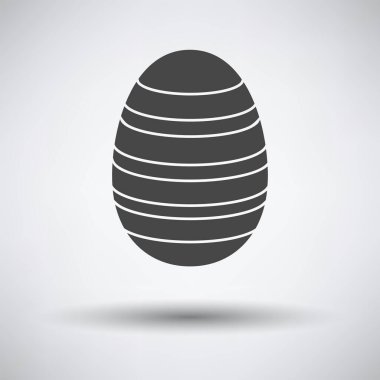Süslü Paskalya Yumurtası. Koyu Gri Arkaplan ve Yuvarlak Gölge. Vektör İllüstrasyonu.