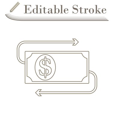 Banknota Para İkonası. Düzenlenebilir Basit Tasarım. Vektör İllüstrasyonu.