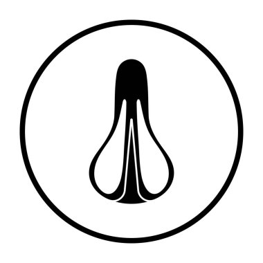 Bisiklet Koltuğu Simgesi Üst Görünümü. İnce Çember Şablon Tasarımı. Vektör İllüstrasyonu.