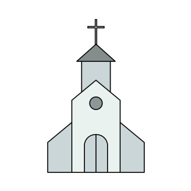 Kilise ikonu. Renk Doldurma Tasarımı ile Düzenlenebilir Tasarım. Vektör İllüstrasyonu.