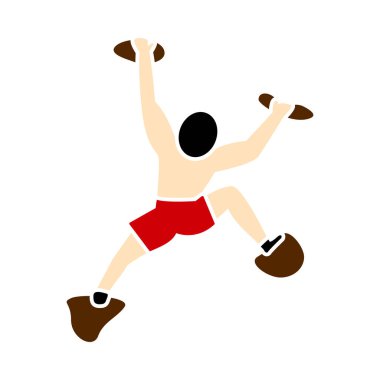 Dağcı Simge. Düz Renk Tasarımı. Vektör İllüstrasyonu.