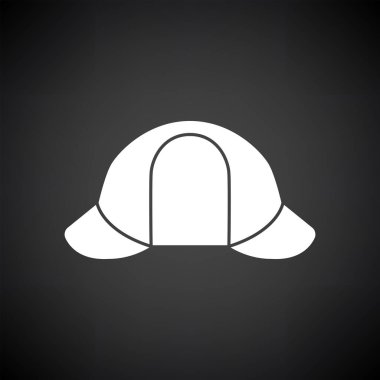 Sherlock Hat Simgesi. Siyah Arkaplan 'da beyaz. Vektör İllüstrasyonu.