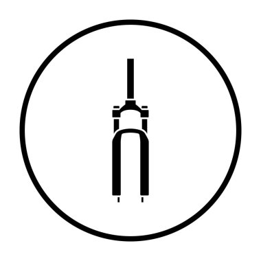 Bisiklet Çatalı Simgesi. İnce Çember Şablon Tasarımı. Vektör İllüstrasyonu.