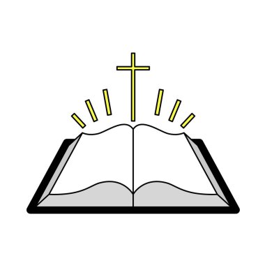 Kutsal İncil ikonu. Renk Doldurma Tasarımı ile Düzenlenebilir Tasarım. Vektör İllüstrasyonu.