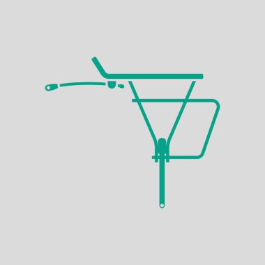 Bisikletli Taşıyıcı Simgesi. Gri Arkaplan 'da yeşil. Vektör İllüstrasyonu.