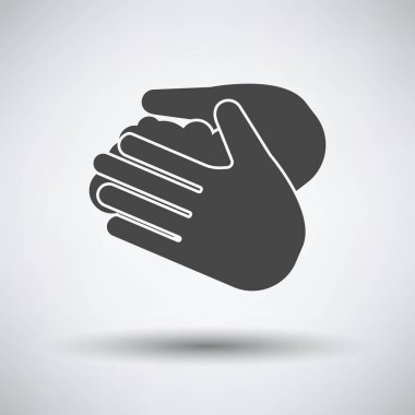 El yıkama ikonu. Koyu Gri Arkaplan ve Yuvarlak Gölge. Vektör İllüstrasyonu.