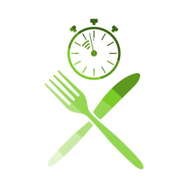 Fast Lunch Simgesi. Düz Renkli Merdiven Tasarımı. Vektör İllüstrasyonu.