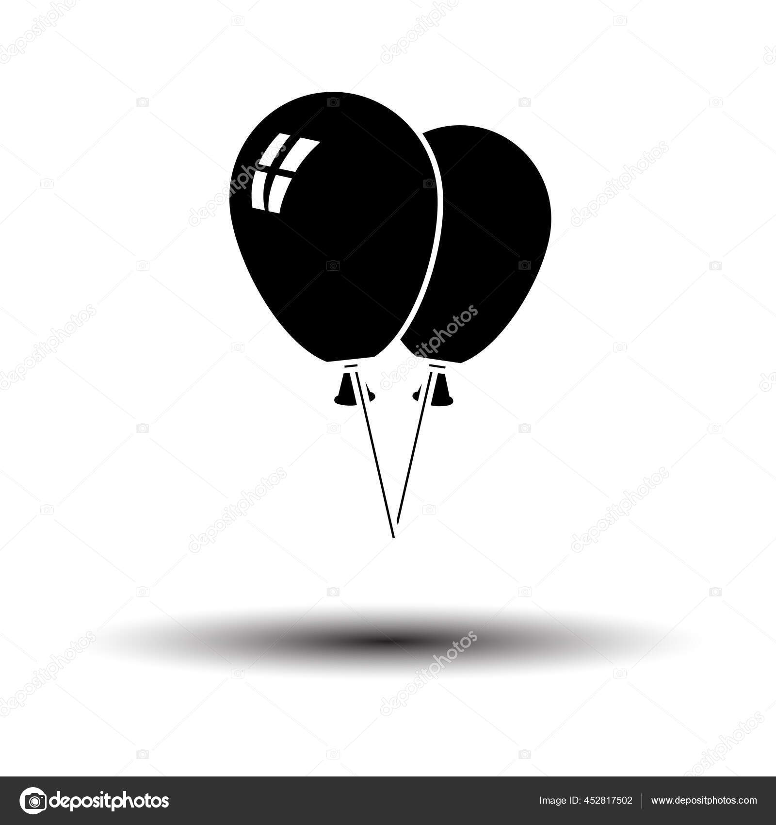 Icono Dos Globos Negro Sobre Fondo Blanco Con Sombra Ilustración Vector de  stock #452817502 de ©angelp, image size:1600x1700