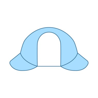 Sherlock Hat Simgesi. Mavi Dolgu Tasarımı ile ince çizgi. Vektör İllüstrasyonu.