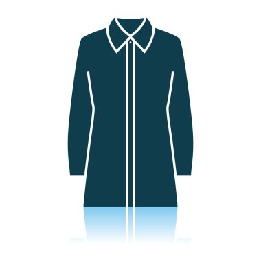 İş Bluzu Simgesi. Gölge Yansıma Tasarımı. Vektör İllüstrasyonu.