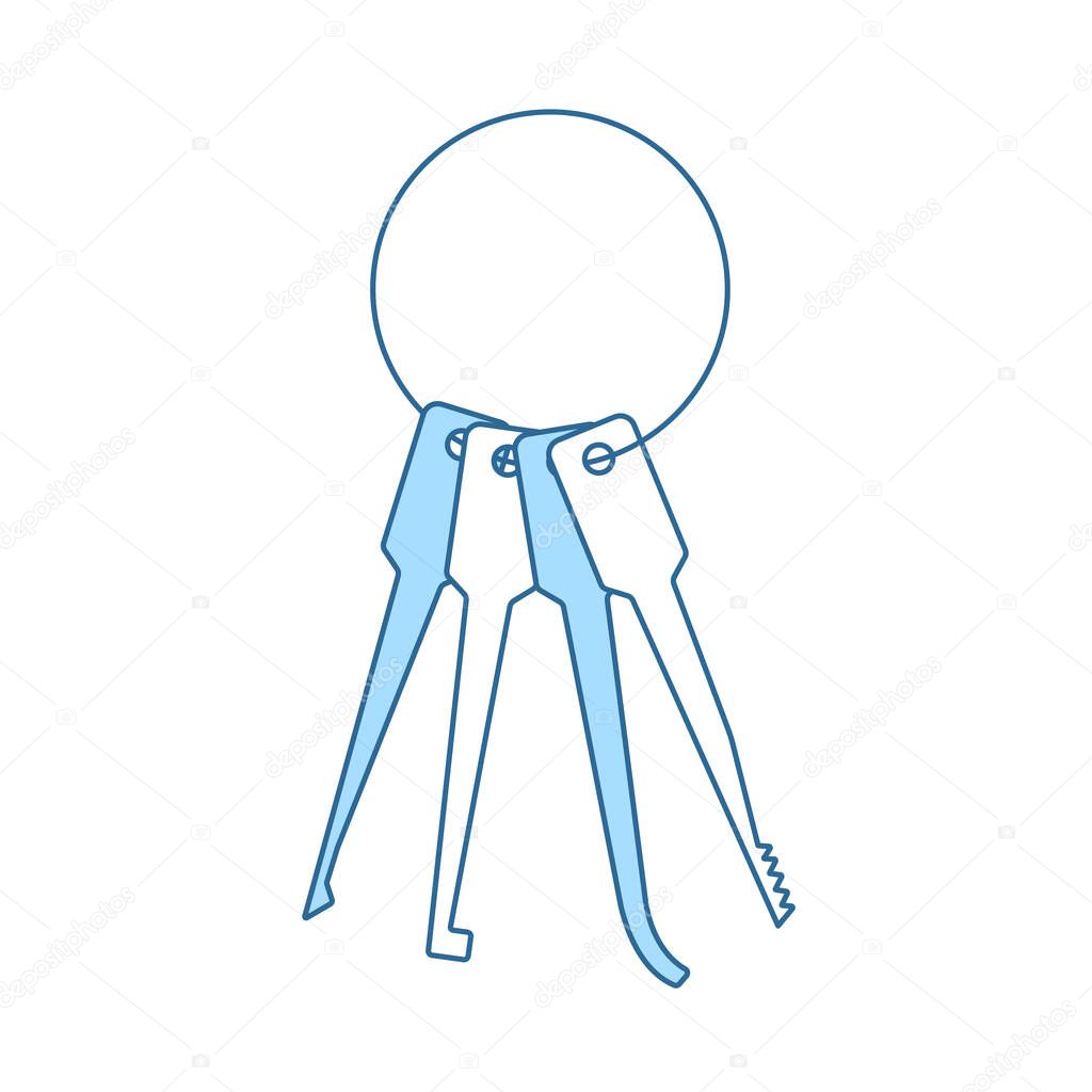 Lockpick Icon. Thin Line With Blue Fill Design. Vector Illustration.