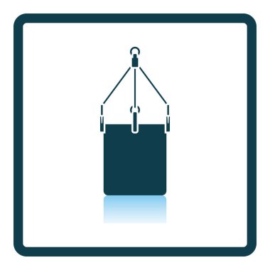 Dağcı Bucket Icon. Kare Gölge Yansıma Tasarımı. Vektör İllüstrasyonu.