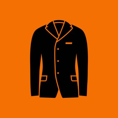 İş Giysisi Simgesi. Turuncu Arkaplan 'da siyah. Vektör İllüstrasyonu.