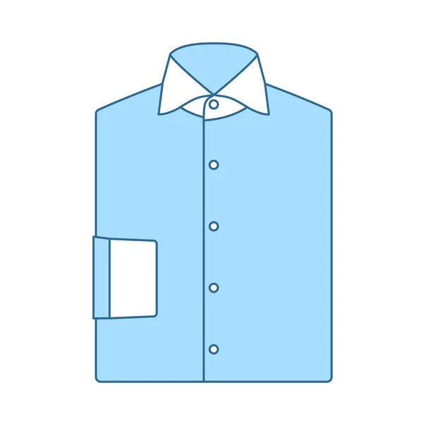 折叠式衬衫图标 蓝色填充设计的细线 病媒图解 — 图库矢量图片