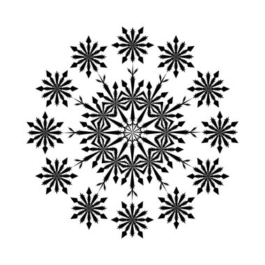Snowflake Icon. Snowflake Icon picture. Snowflake in Flat Design. Pattern of Snow, Black Color Design. Vector illustration.