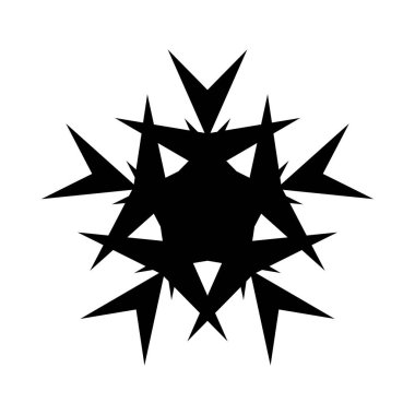 Snowflake Icon. Snowflake Icon picture. Snowflake in Flat Design. Pattern of Snow, Black Color Design. Vector illustration.