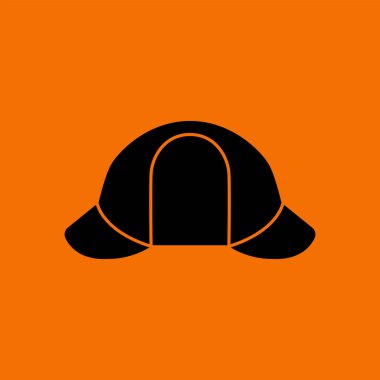 Sherlock Hat Icon. Black on Orange Background. Vector Illustration.