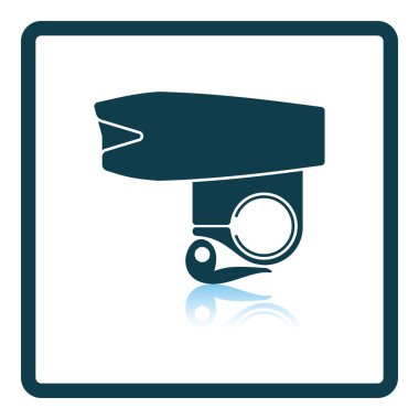 Bike Light Equipment Icon. Square Shadow Reflection Design. Vector Illustration.