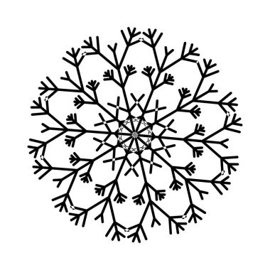 Snowflake Icon. Snowflake Icon picture. Snowflake in Flat Design. Pattern of Snow, Black Color Design. Vector illustration.