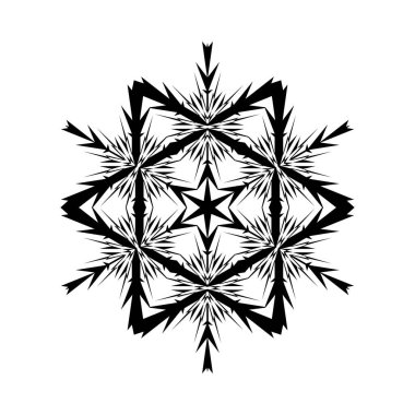 Snowflake Icon. Snowflake Icon picture. Snowflake in Flat Design. Pattern of Snow, Black Color Design. Vector illustration.