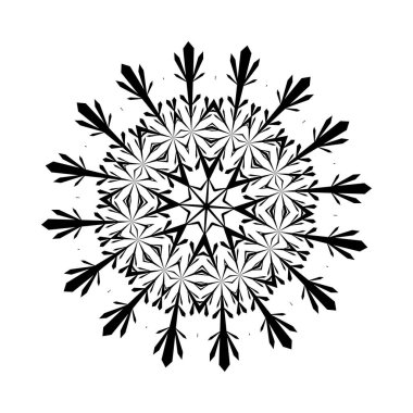 Snowflake Icon. Snowflake Icon picture. Snowflake in Flat Design. Pattern of Snow, Black Color Design. Vector illustration.