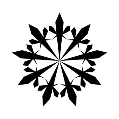 Snowflake Icon. Snowflake Icon picture. Snowflake in Flat Design. Pattern of Snow, Black Color Design. Vector illustration.