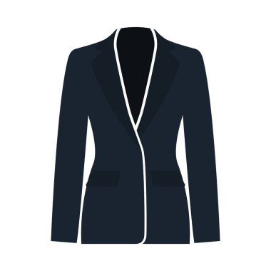 İş kadını Takım Elbisesi Simgesi. Düz Renk Tasarımı. Vektör İllüstrasyonu.