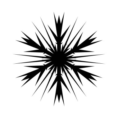 Snowflake Icon. Snowflake Icon picture. Snowflake in Flat Design. Pattern of Snow, Black Color Design. Vector illustration.
