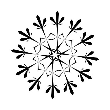Snowflake Icon. Snowflake Icon picture. Snowflake in Flat Design. Pattern of Snow, Black Color Design. Vector illustration.